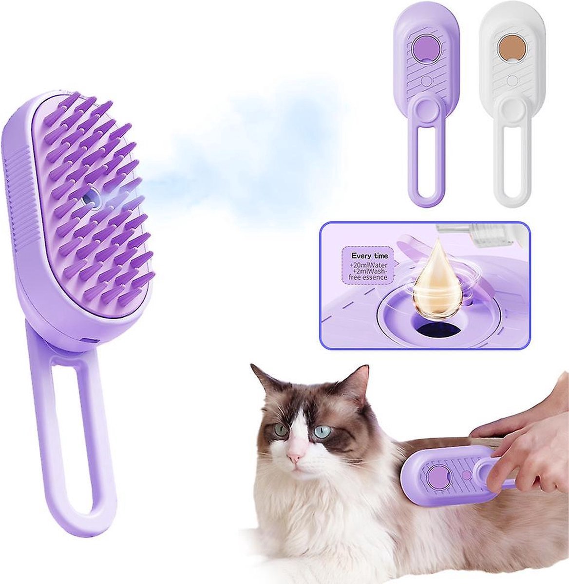 Zelfreinigende Stoomborstel | 3-in-1 Voor Katten en Honden - DutchFlow